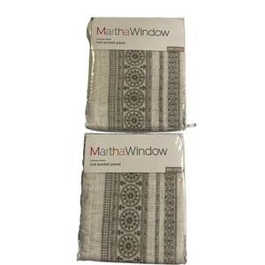 Martha Window Journey Sheer Rod Pocket Panel Aluminum Khaki Set 50x84